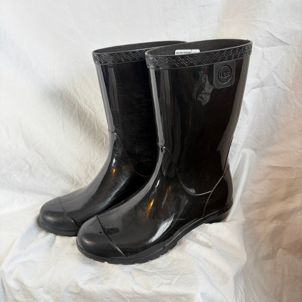 UGG Girls Raana black mid calf rain boots.  Waterproof.  Size 4. - Picture 8 of 8